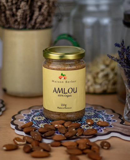 Organic Pure Amlou with Argan Oil, Almonds, and Honey - 100% Natural, 250g